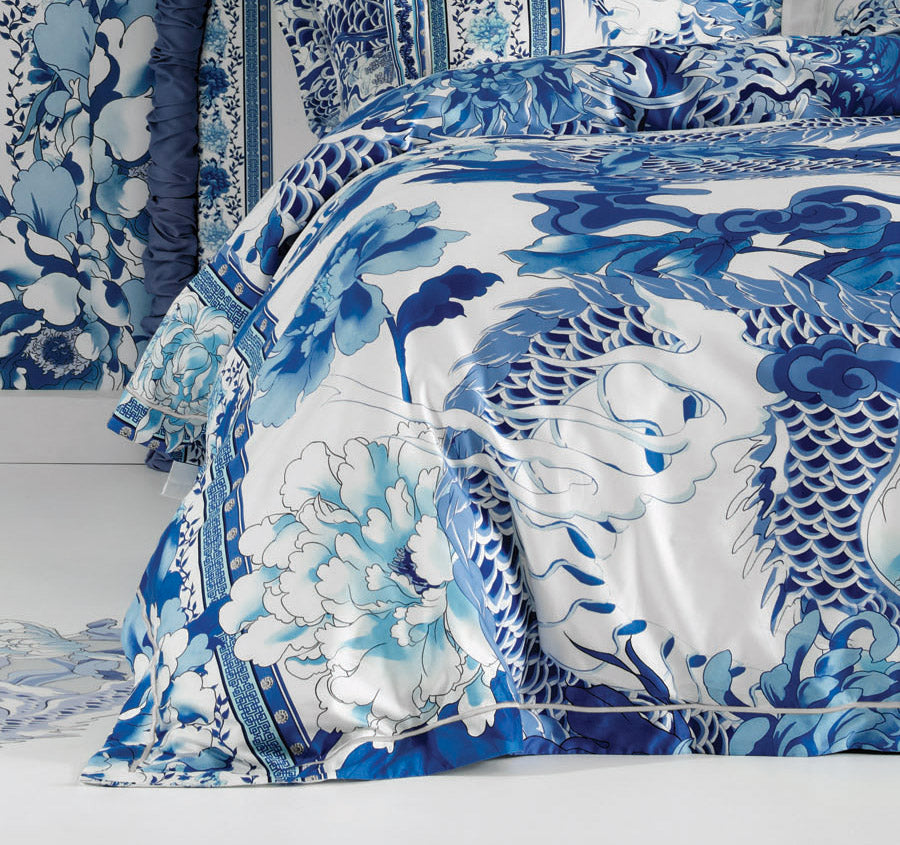 Heart Of A Dragon Quilt Cover Set Range Blue