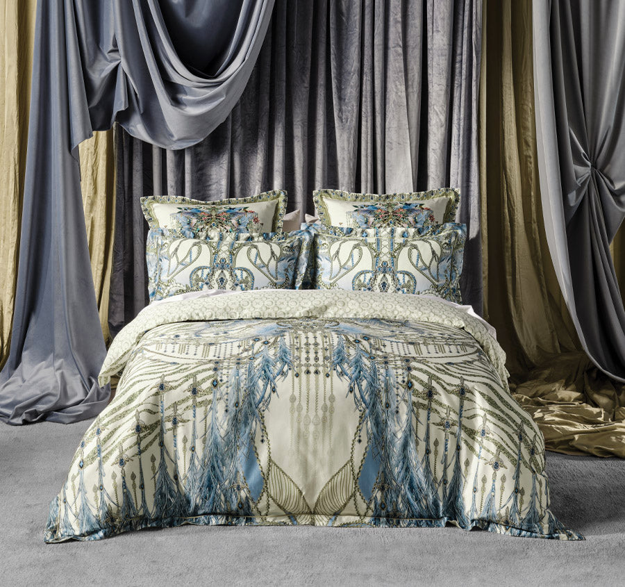 Moon And Back Quilt Cover Set Range Blue