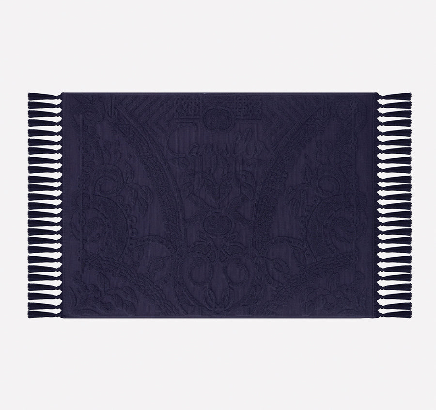 Palm Jacquard 800GSM Bath Mat Midnight