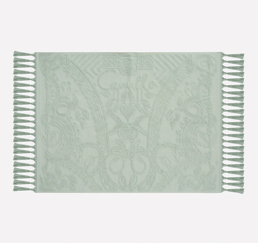 Palm Jacquard 800GSM Bath Mat Mint