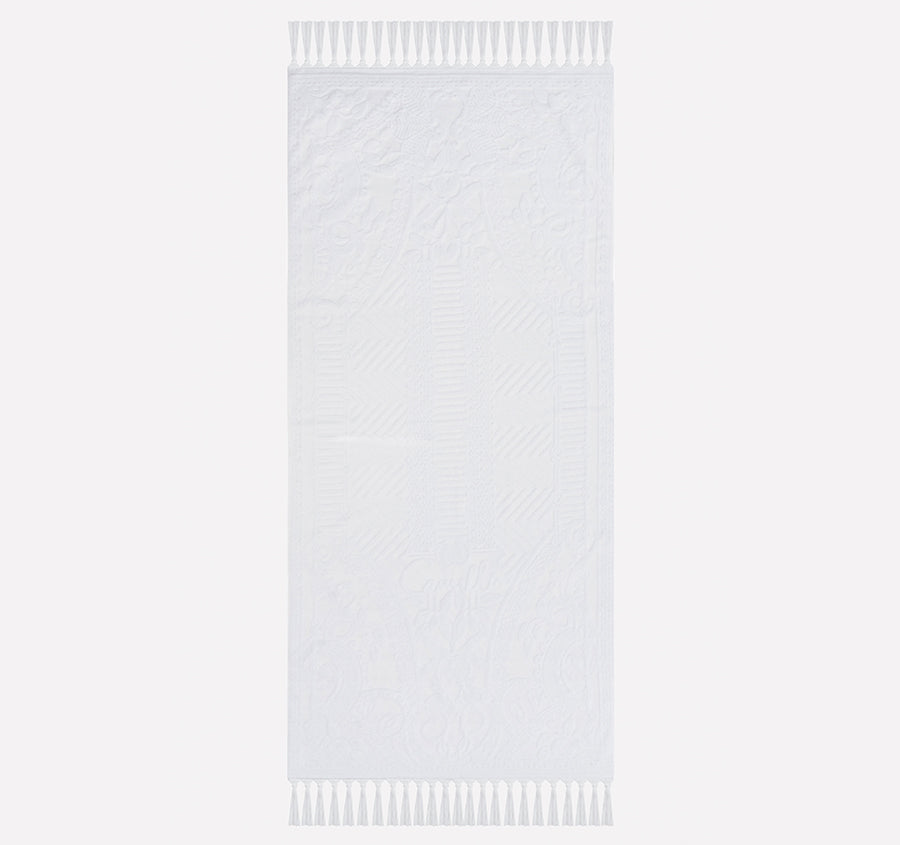Palm Jacquard 620GSM Bath Towel Range White