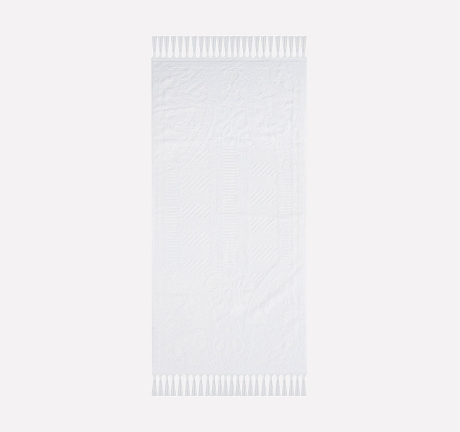 Palm Jacquard 620GSM Bath Towel Range White