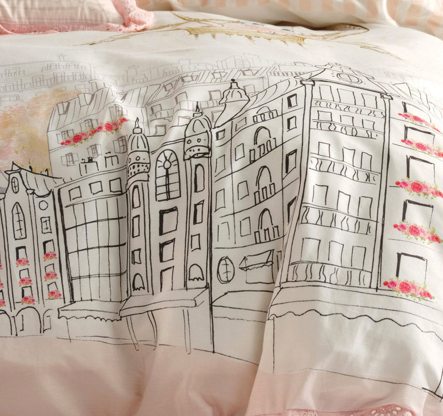 Claris In Paris Quilt Cover Set Range Pink