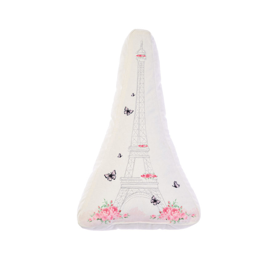 Eiffel Tower Filled Novelty Cushion White