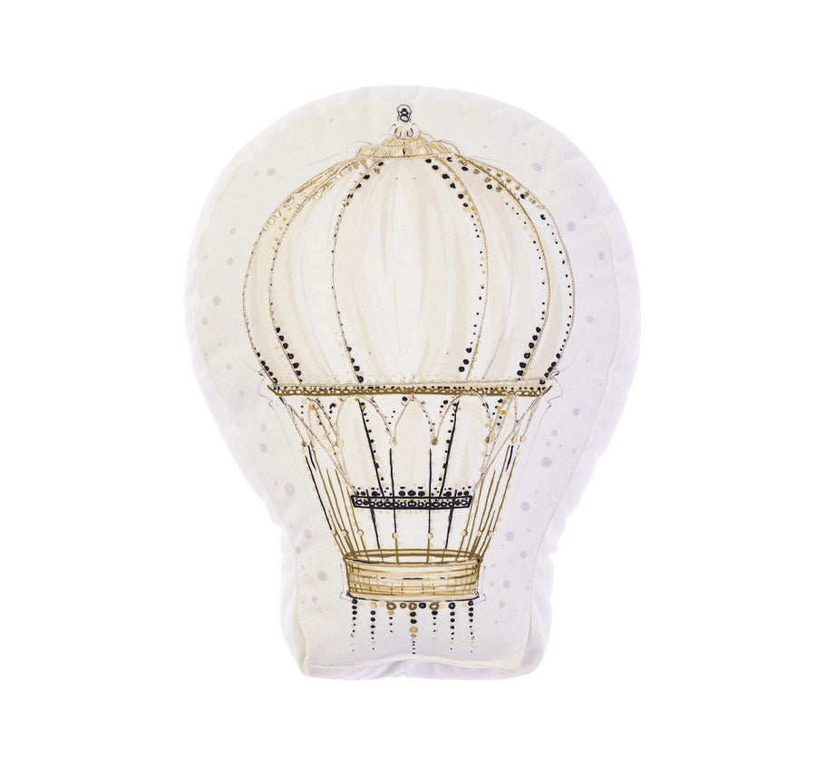 Hot Air Baloon Filled Novelty Cushion White