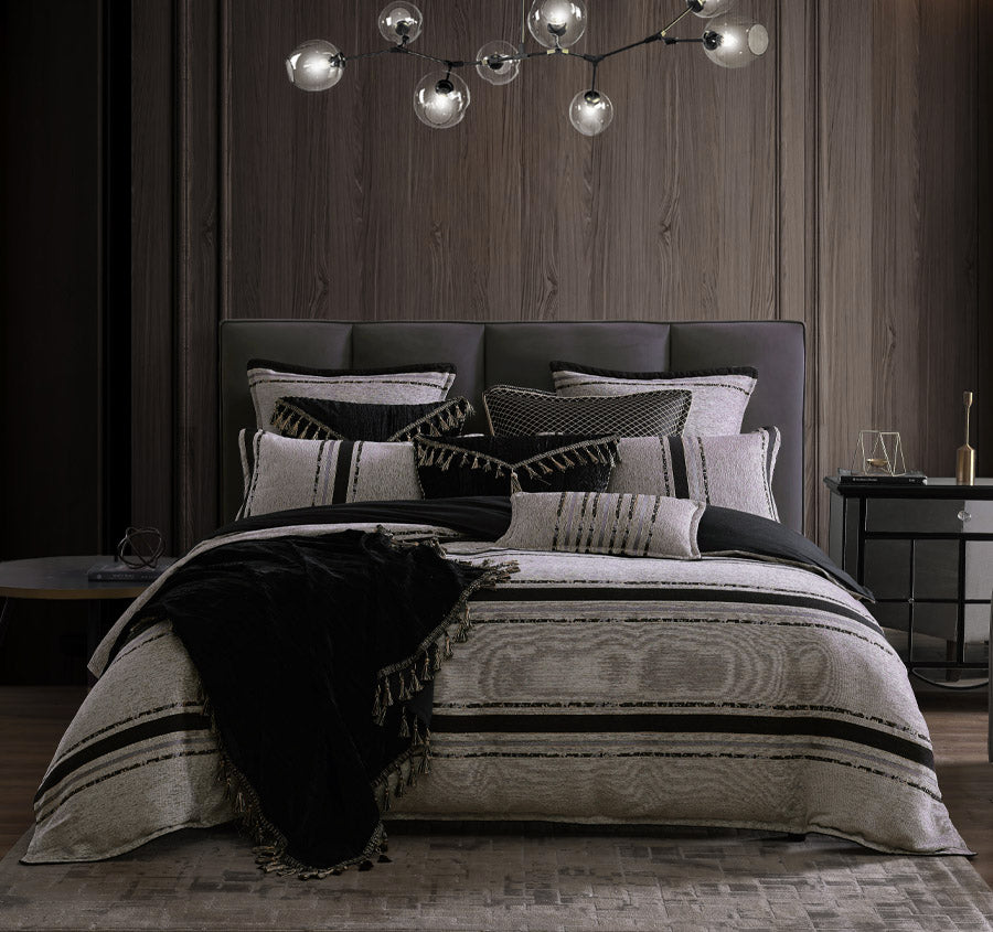 Gambusi Quilt Cover Set Range Smoke