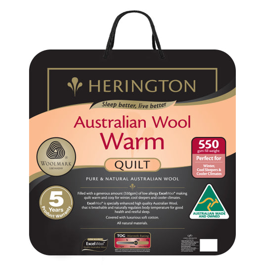 Warm Wool 550GSM Quilt Range