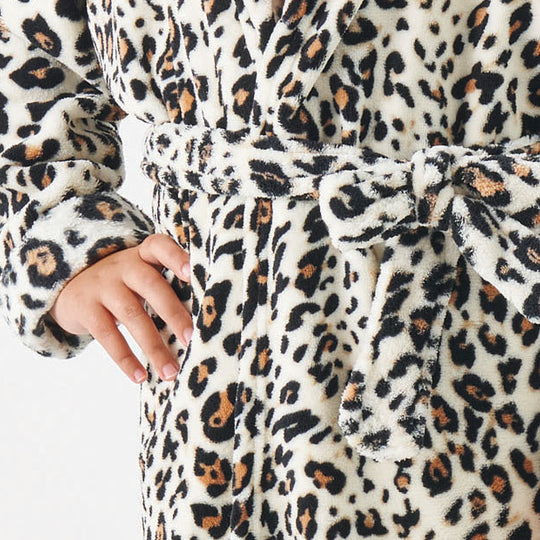 Plush Kids Robe Range Leopard