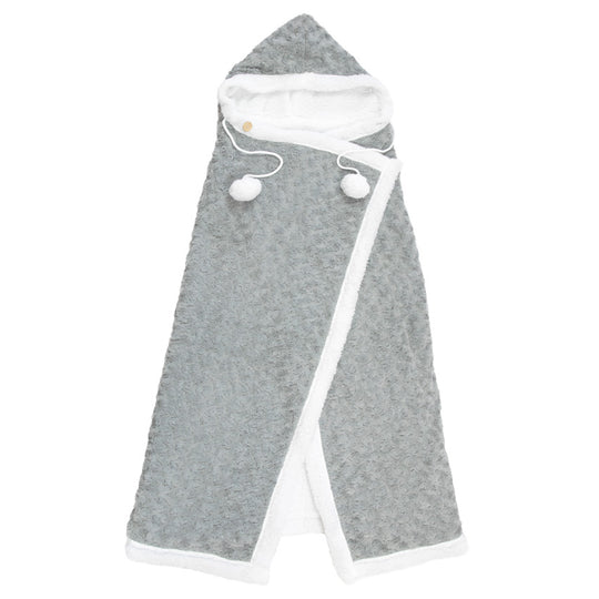 Silver Rose 101x127cm Hooded Blanket Grey