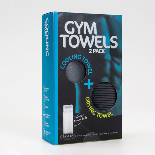 Gym Towel 2 Piece Set Charcoal