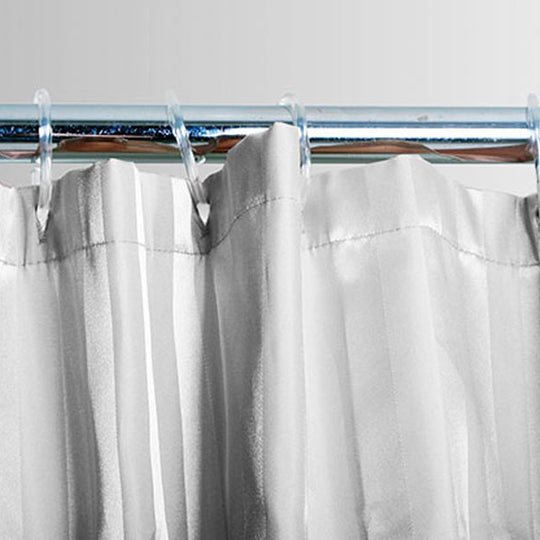 Satin Stripe 180x180cm Shower Curtain White
