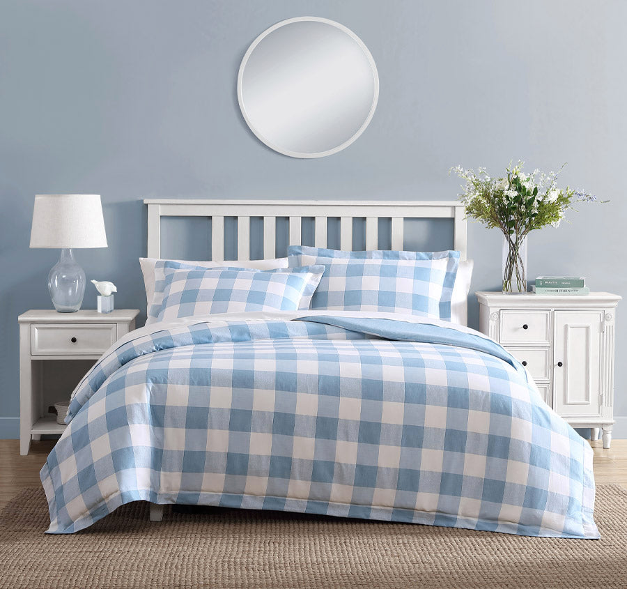 Cynthia Quilt Cover Set Range Powder Blue