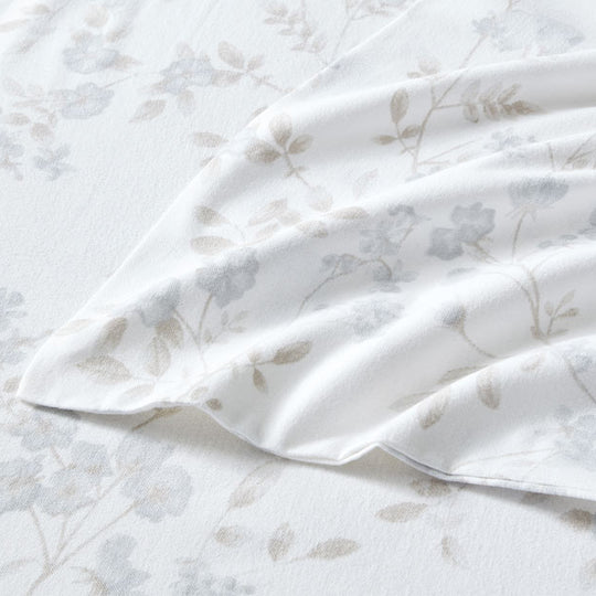 Fawna Printed Flannelette Cotton Sheet Set Range Soft Grey