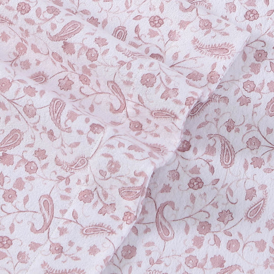 Paisley Printed Flannelette Cotton Sheet Set Range Rose