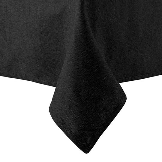 Base Linen Look Cotton Tablecloth Range Black