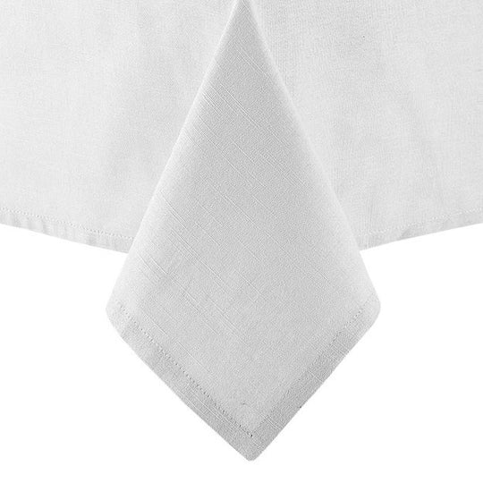 Base Linen Look Cotton Tablecloth Range White