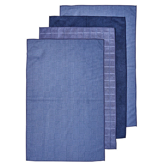 Benson Microfibre 4pk Tea Towel Blue