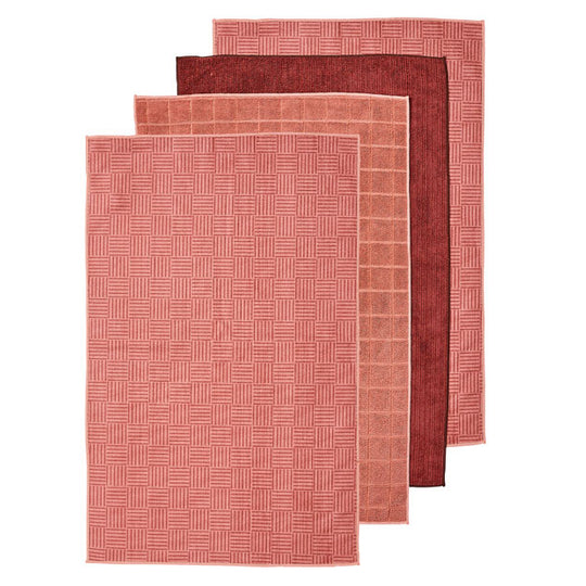 Benson Microfibre 4pk Tea Towel Pink Sand