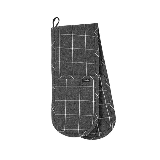 Eco Check Double Oven Mitt Charcoal