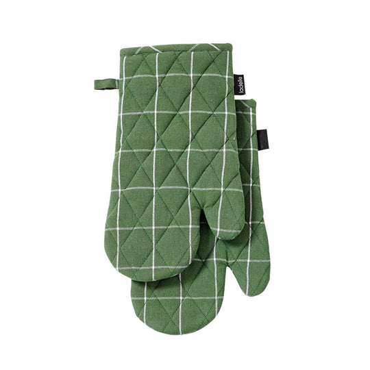 Eco Check 2 Pack Oven Mitt Green