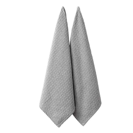 Eco Recycled Tea Towel 2 Pack Light Grey