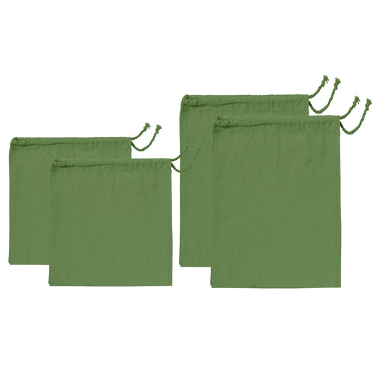 Eco Recycled Fabric Bag Set Green
