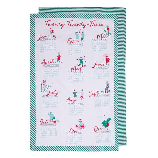 Jingle Calendar 2 Pack Tea Towel 