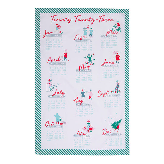 Jingle Calendar 2 Pack Tea Towel 