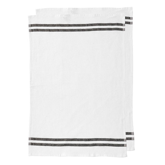Stripes Terry 2 Pack Tea Towel Taupe