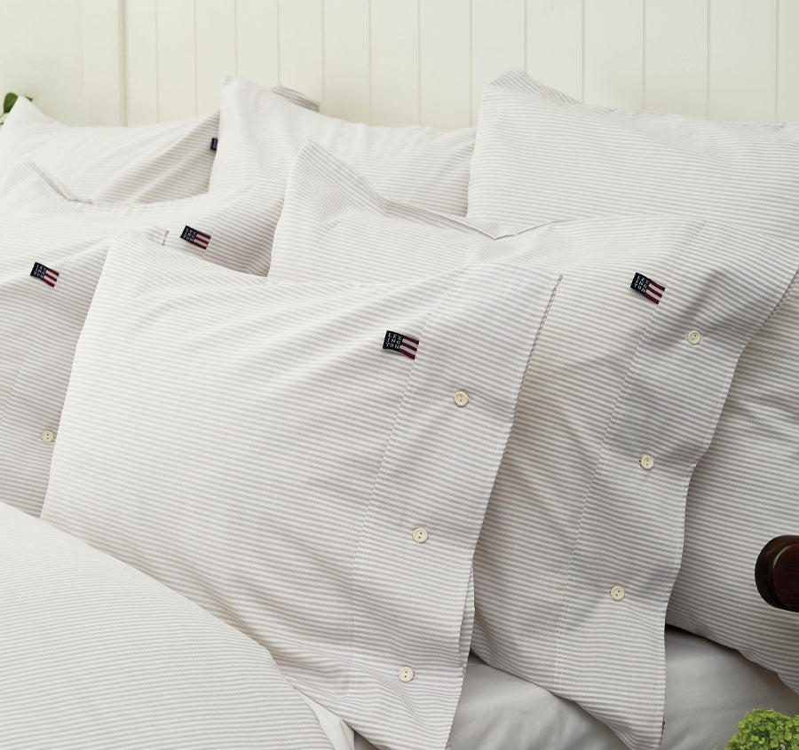 American Pin Point Oxford Quilt Cover Set Range Grey and White