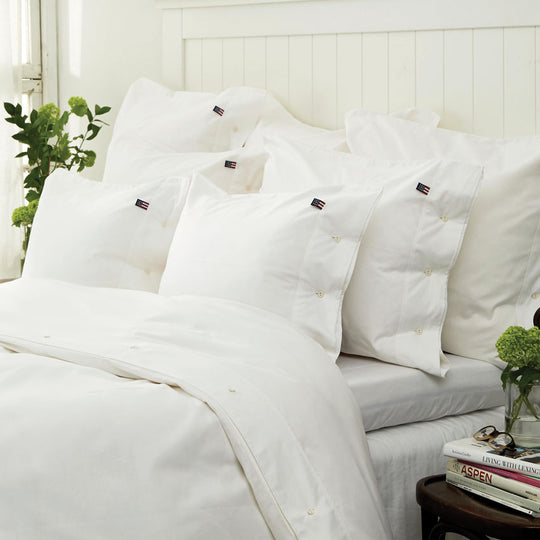 American Pin Point Oxford Quilt Cover Set Range White