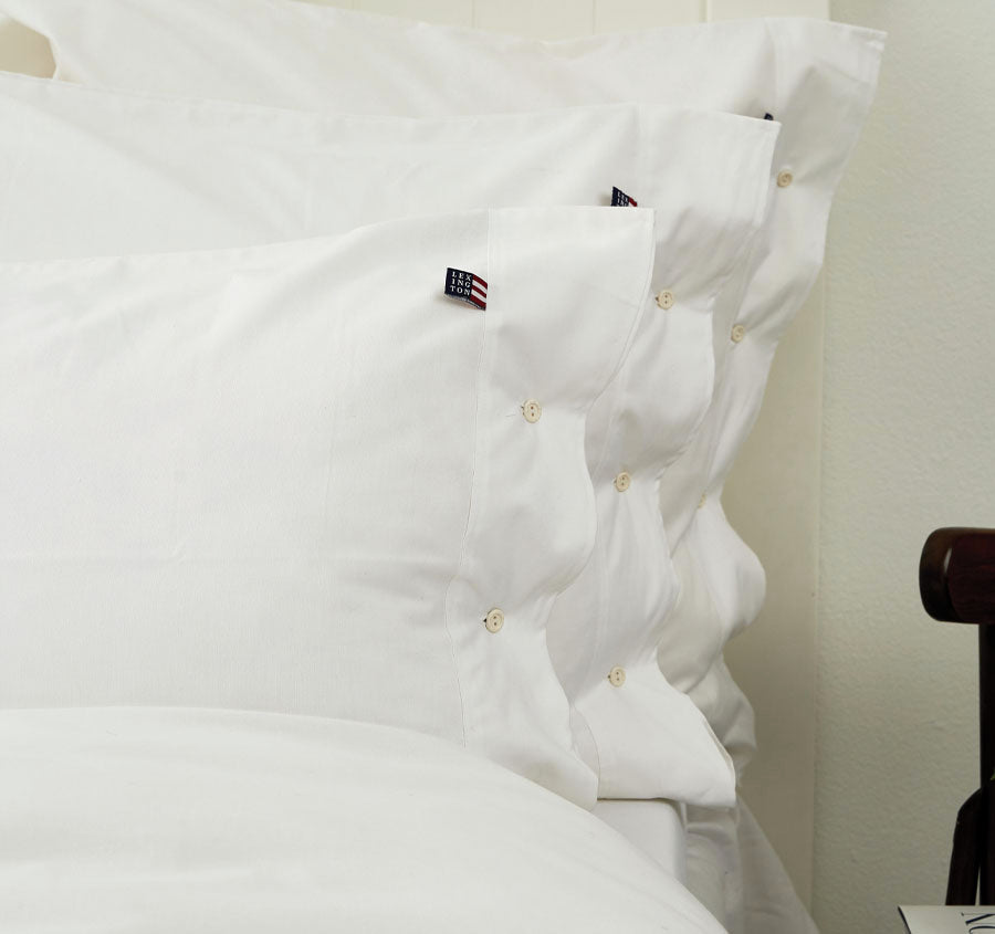 American Pin Point Oxford Quilt Cover Set Range White