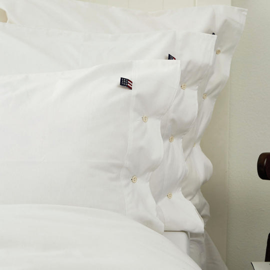American Pin Point Oxford Quilt Cover Set Range White