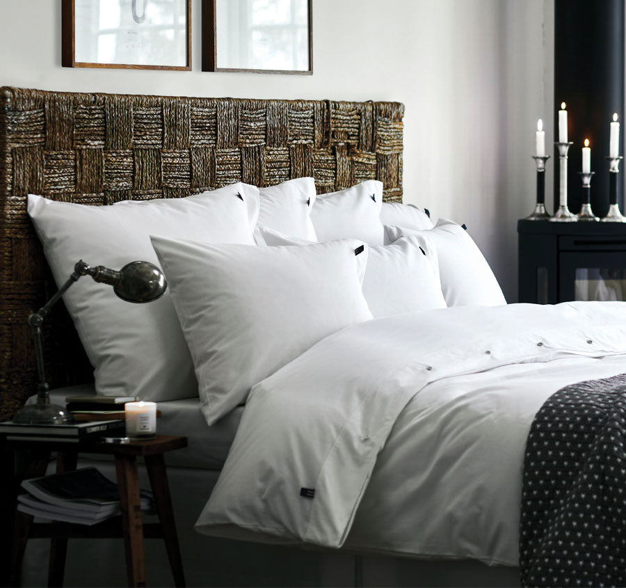 American Pin Point Oxford Quilt Cover Set Range White