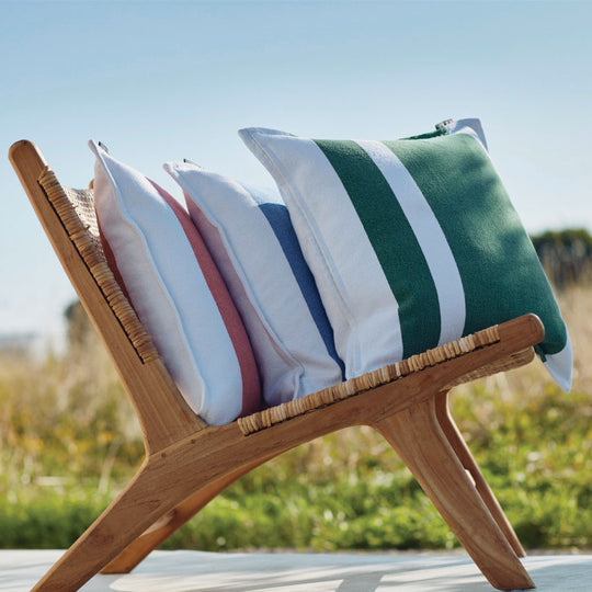 Irregular Stripe 50x50cm Filled Cushion Green and White