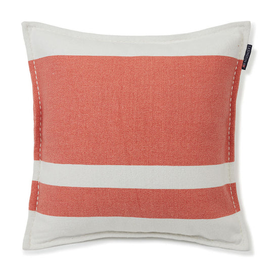 Irregular Stripe 50x50cm Filled Cushion Coral and White