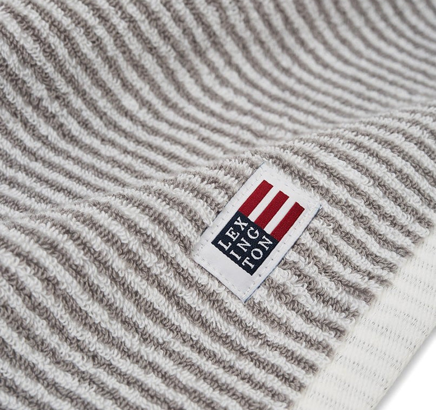 Original Striped 600GSM Cotton Bath Towel Range White and Grey