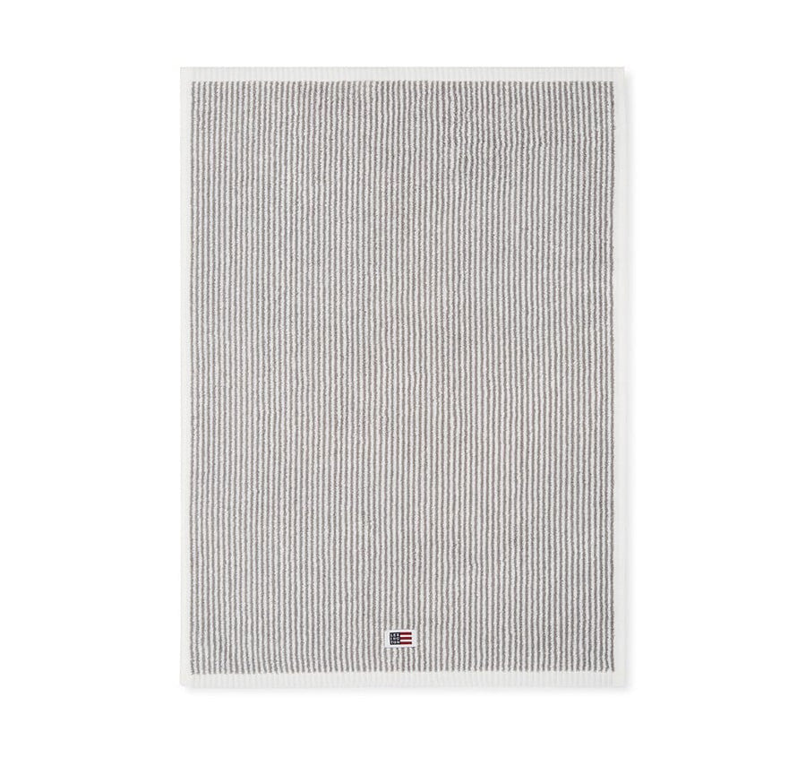 Original Striped 600GSM Cotton Bath Towel Range White and Grey