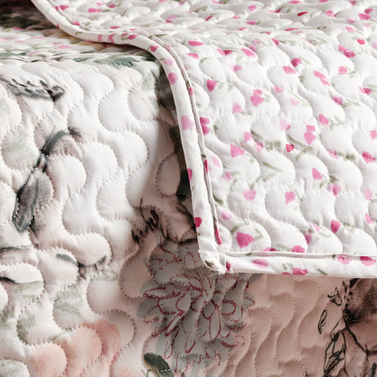 Bunny Tales Cot Coverlet Pink Posy