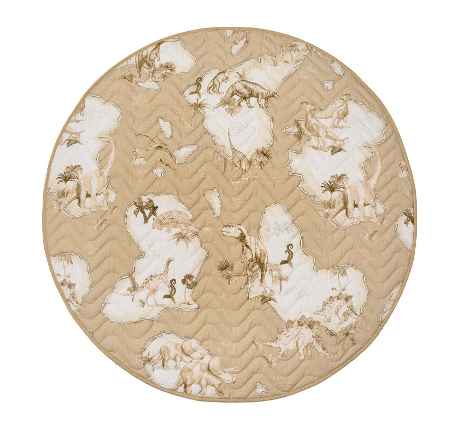Dinosaur Map 120cm Round Playmat Sand
