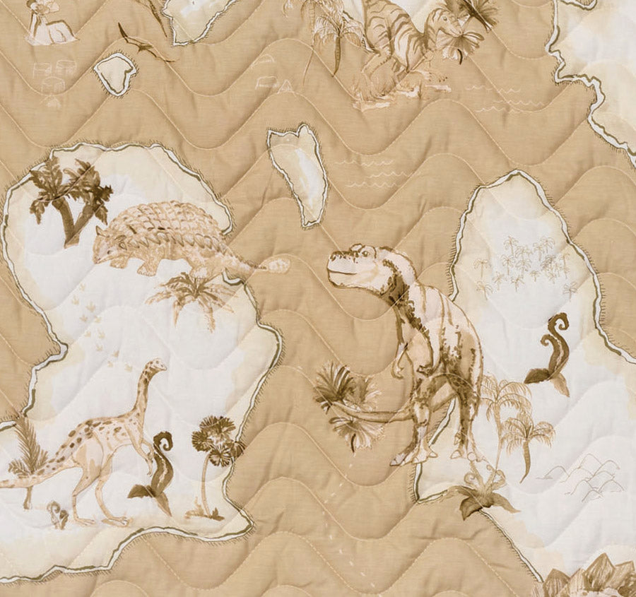 Dinosaur Map 120cm Round Playmat Sand