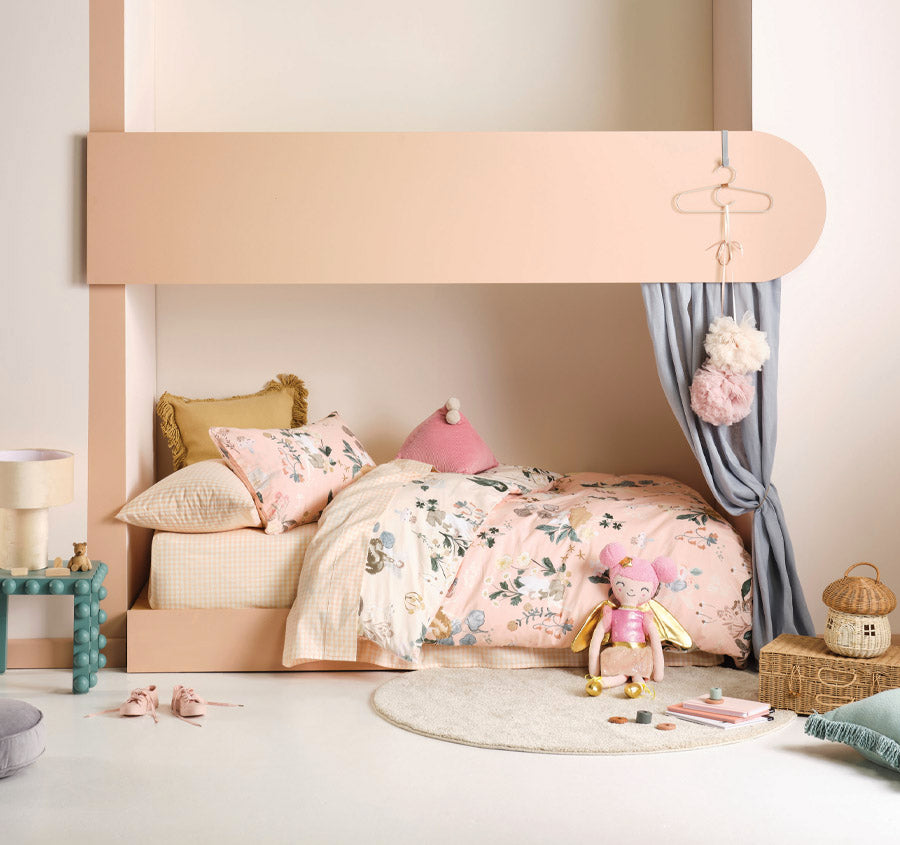 Fairyland Quilt Cover Set Range Peach