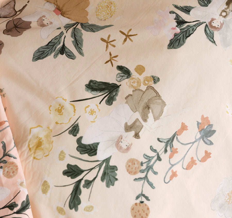 Fairyland Quilt Cover Set Range Peach