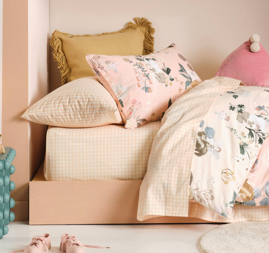 Fairyland Quilt Cover Set Range Peach