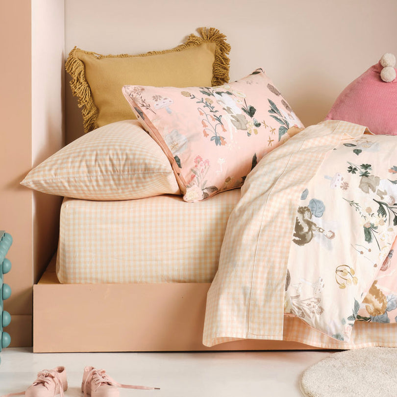 Fairyland Quilt Cover Set Range Peach Manchester Warehouse