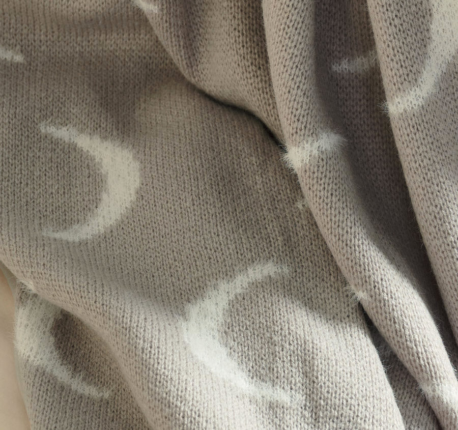 Happy Cosmos Cot Blanket Grey