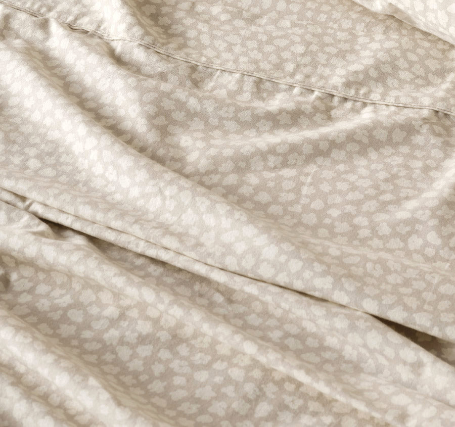 Abbi Printed Flannelette Cotton Mega Sheet Set Range Oatmeal