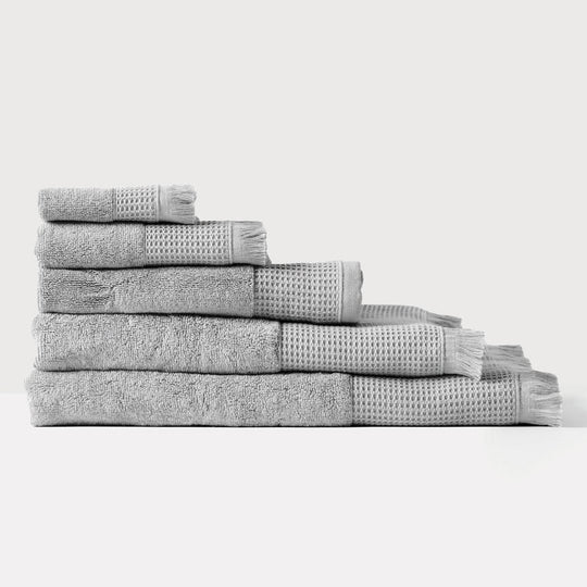 Aria 550GSM Bamboo Cotton Bath Towel Range Silver