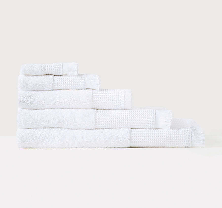 Aria 550GSM Bamboo Cotton Bath Towel Range White