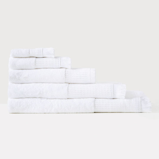 Aria 550GSM Bamboo Cotton Bath Towel Range White
